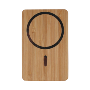 Portable Mini Bamboo And Wood Magnetic Wireless Power Bank 5000mA